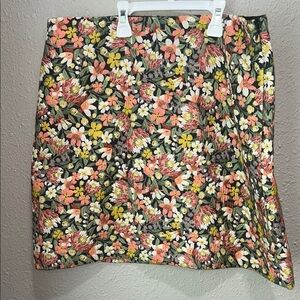 LOFT Pink and Orange Mini A-line Skirt